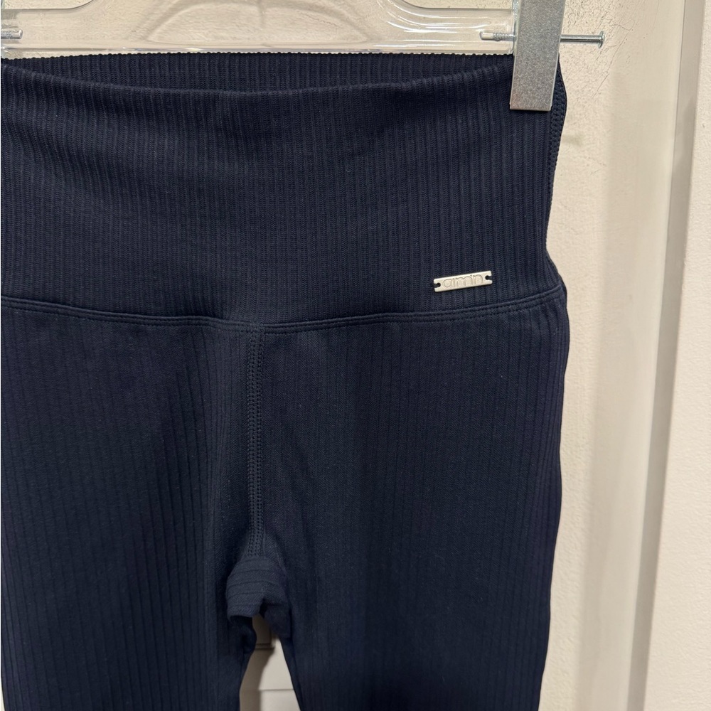 Aim’n Navy Ribbed Flared Leggings - Picture 3 of 6